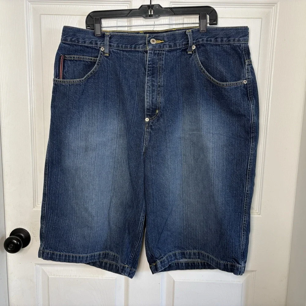 Phat Farm Jean Shorts Size 40 Hip Hop Baggy Cargo Denim Jorts Deadstock 90s Y2K